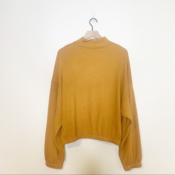 NWT Elodie Clay Mock Neck Long Balloon Sleeve Ribbed Knit Top XL - Picture 3 of 11